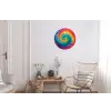 Regenboogkleuren - Tie dye - Wandcirkel aluminium klein -woonkamer