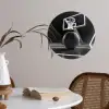 Basketbal - Basketbalveld - Lichtlijnen Wandcirkel behangsticker klein -sfeer3