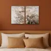 Amandelbloesem - Abstract - Beige Canvas - Meerluiken 2 luik klein -sfeer2