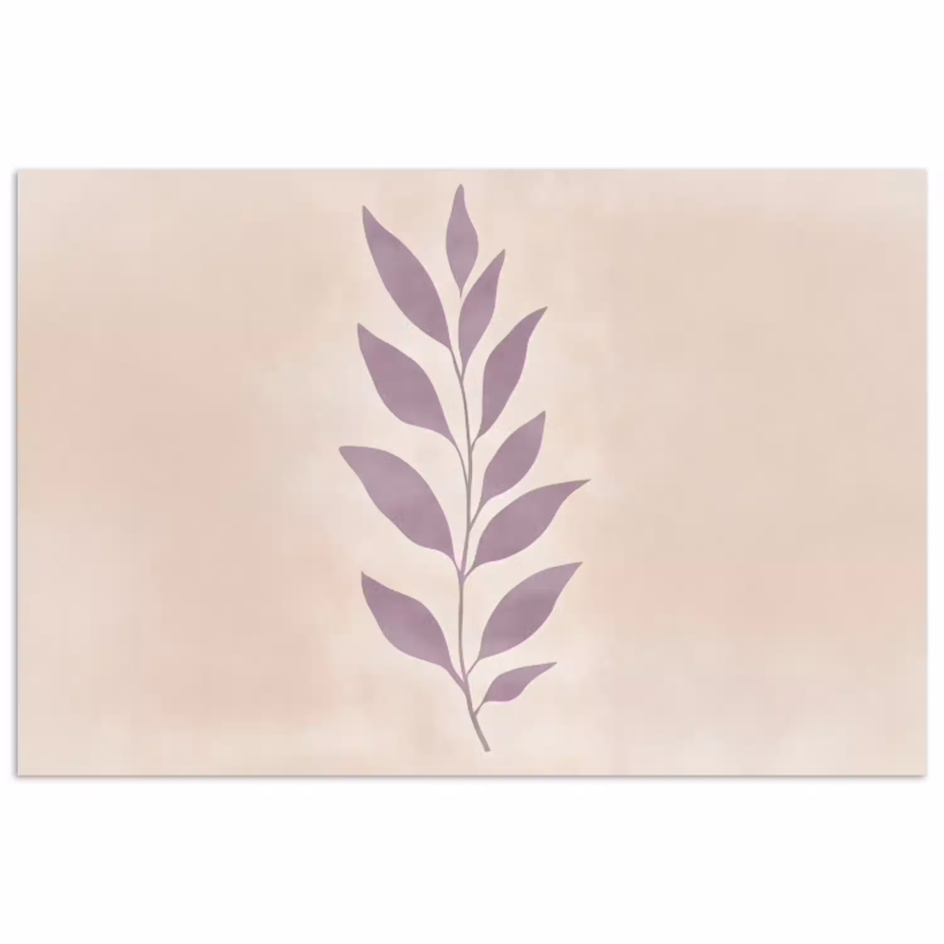 Tak - Bladeren - Minimalistisch - Beige poster papier klein -3d