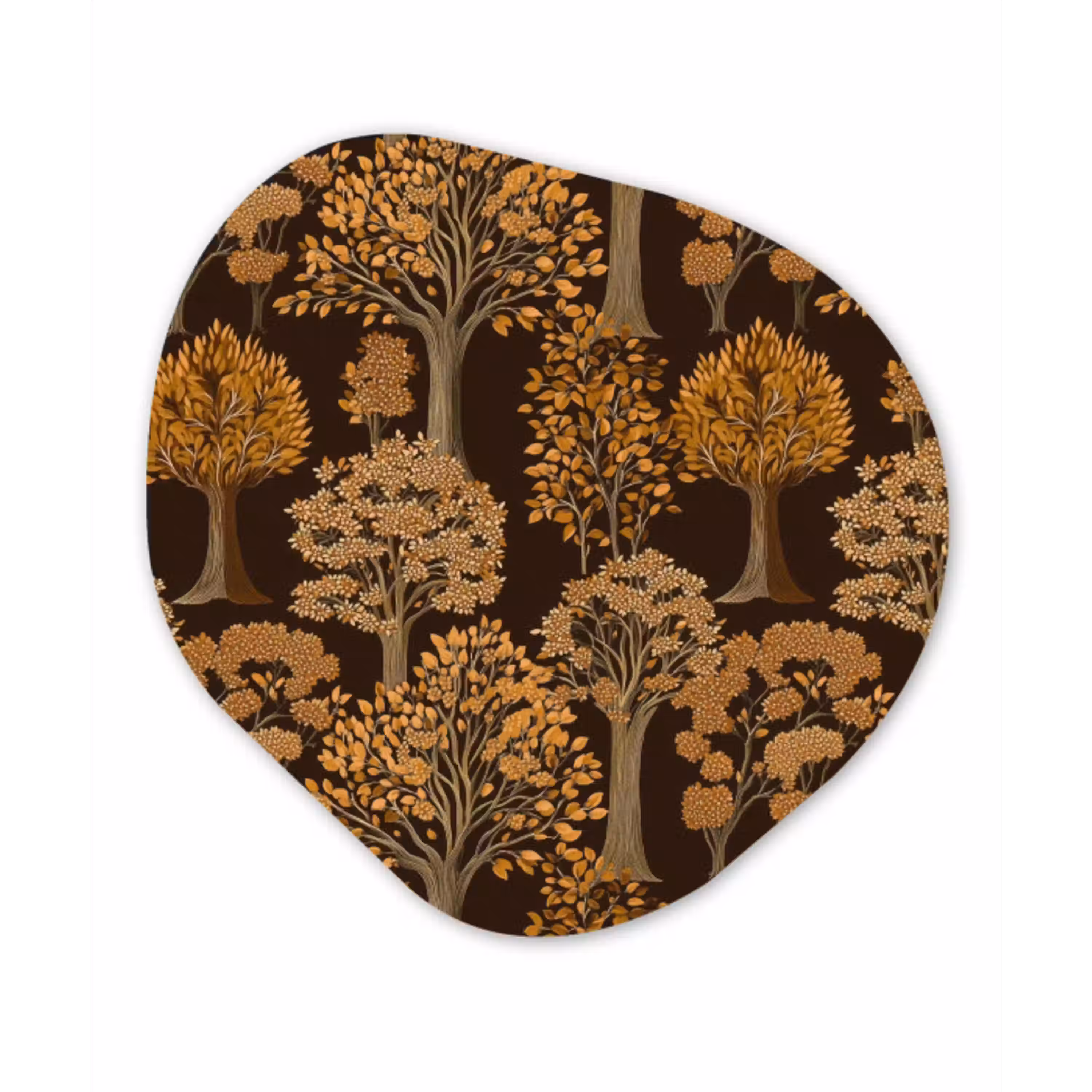 Bomen - Patroon - Bruin Wandcirkel Organisch Aluminium middel 851 -3d