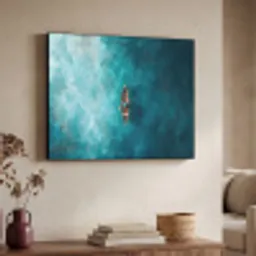 Bootje - Water - Blauw Textielframe - compleet frame klein -sfeer3