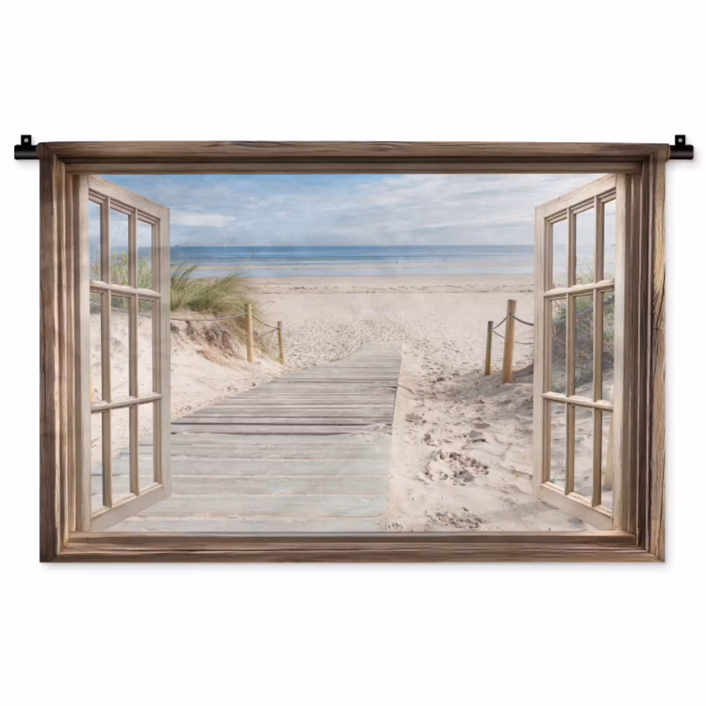 Doorkijk - Strand - Duinen - Pad - Landschap Wandkleed katoen middel -zz3d