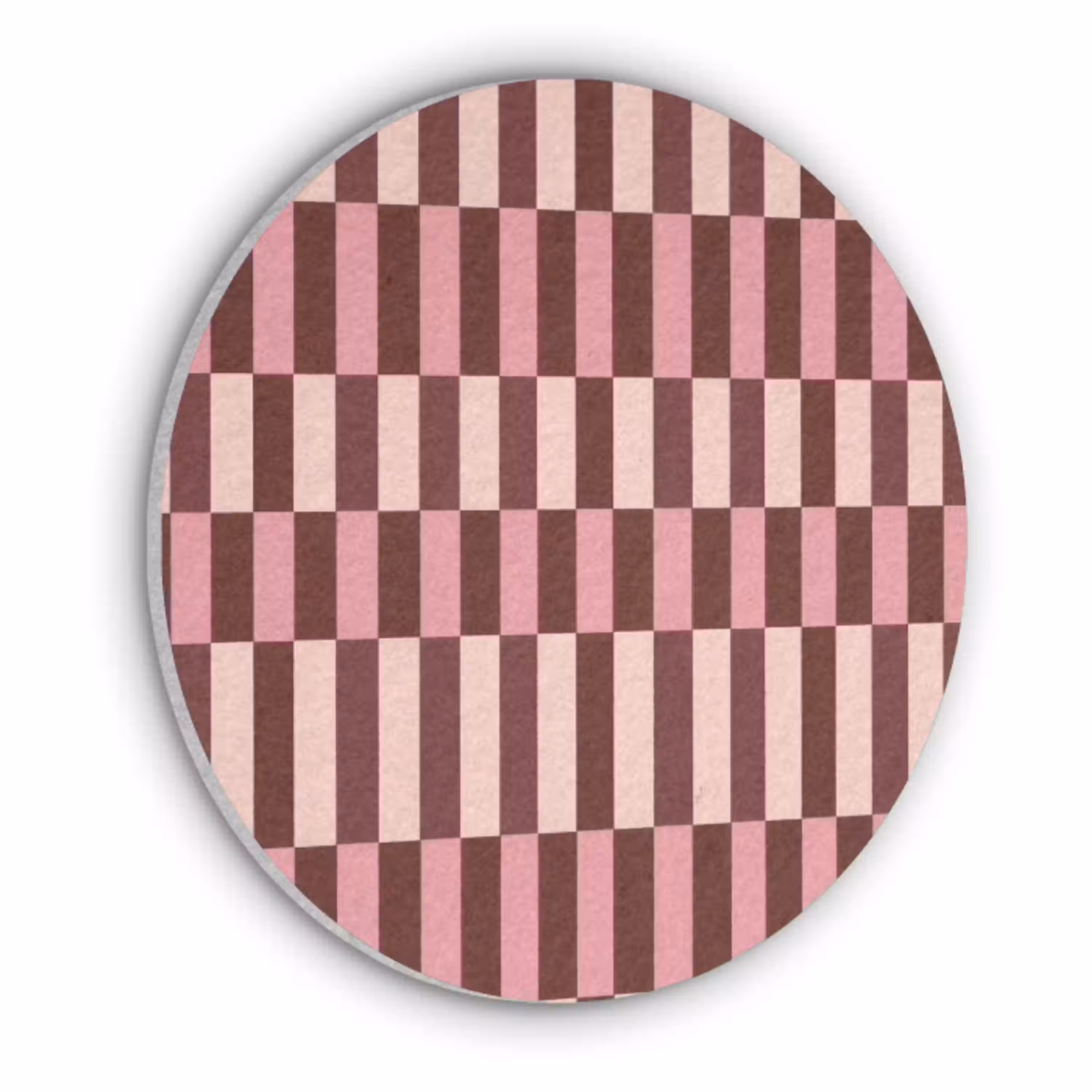Roze - Rood - Blokjes Akoestische PET Vilt - Rond klein 838 -3d