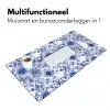Bloemen - Blauw - Patroon - Wit Muismat XXL klein 681 -sfeer4