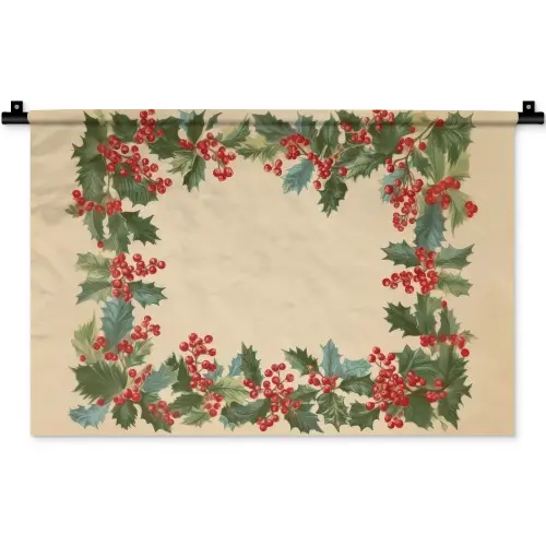 Hulstrand - Bessen - Beige Wandkleed katoen klein -zz3d