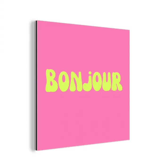 Roze - Groene bonjour - Organisch aluminium wit klein -3d