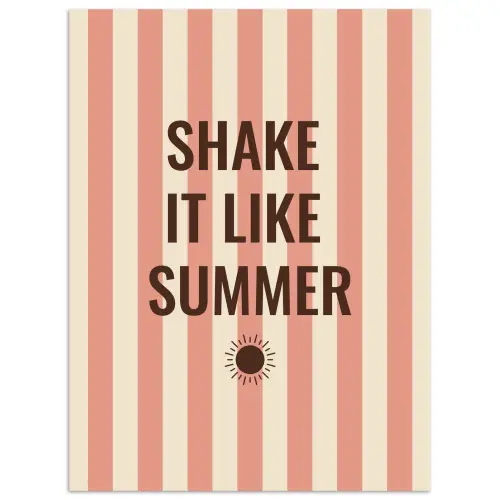 Zomer - Quote - Strepen poster papier klein -3d