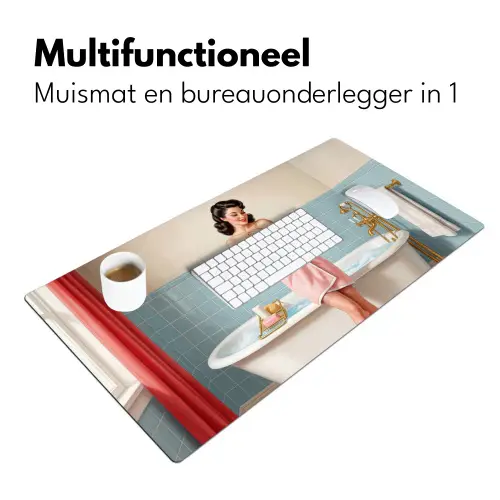 Badkamer - Vrouw - Roze Muismat XXL klein -sfeer4
