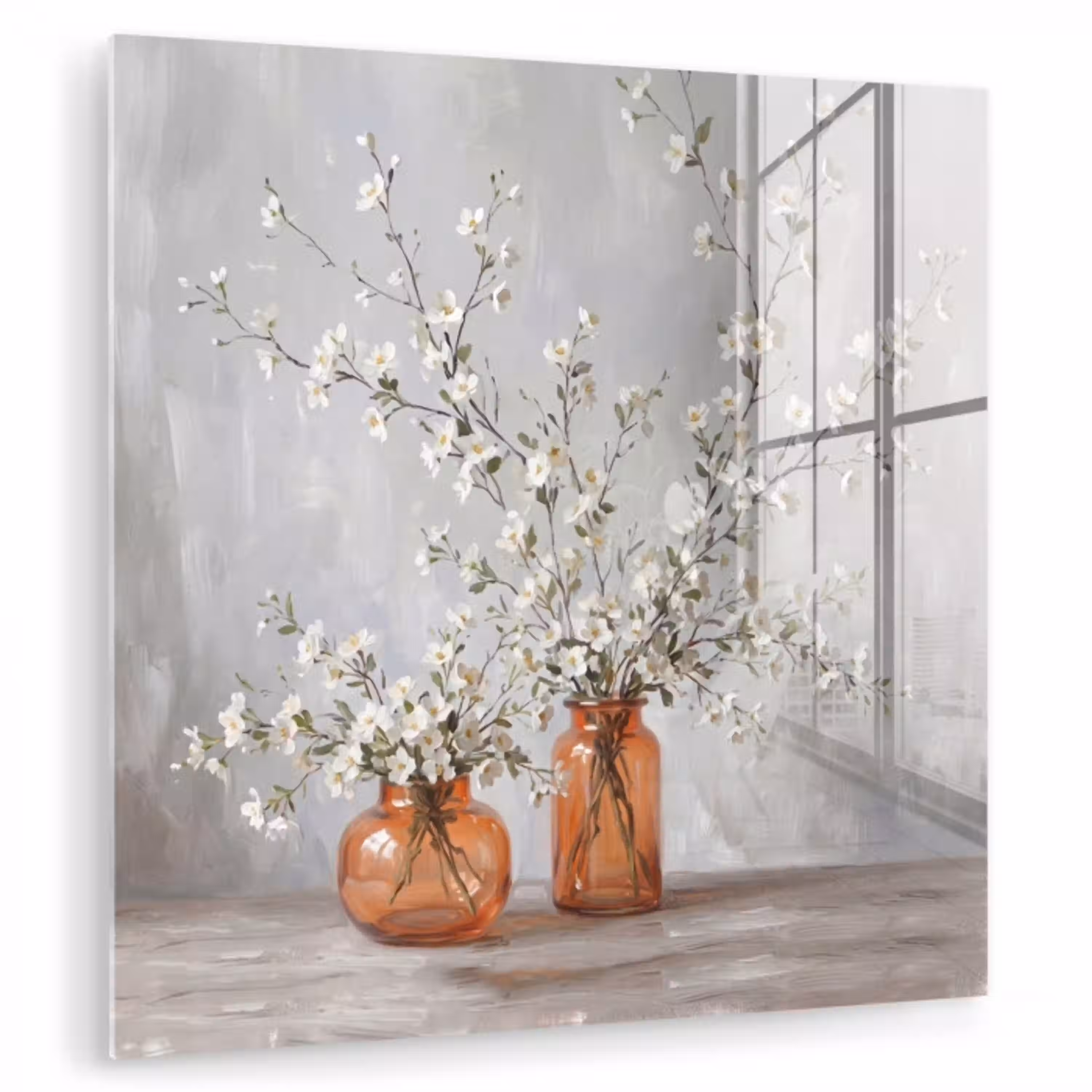 Vazen - Bloemen - Oranje plexiglas 5mm klein -zzzproduct_nieuw