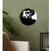 Vrouw - Zwart - Hart Wandcirkel behangsticker klein -sfeer2