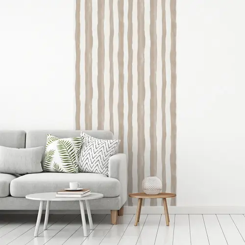 Minimalistisch - Strepen - Beige fotobehang vinyl groot 64 -woonkamer