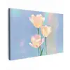 Tulpen - Roze accenten - Blauw canvas 2cm klein -z3d