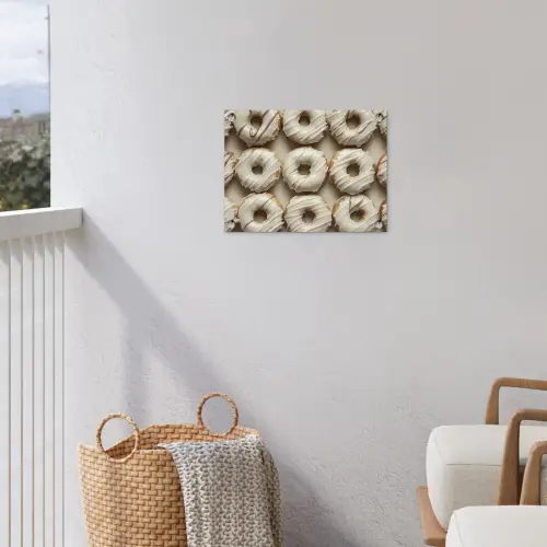 Donuts - Chocolade - Wit - Beige tuinposter los doek klein -sfeer8