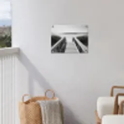 Loopbrug - Hout - Strand - Zee tuinposter los doek klein -sfeer8