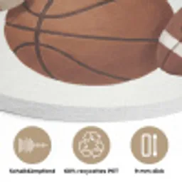 Sport - Ballen - Illustratie Akoestische PET Vilt - Rond klein -closeup_DE
