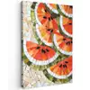 Mozaïek - Watermeloen - Rood - Pitten Tuinposter op houten frame 2 cm dik klein -3d