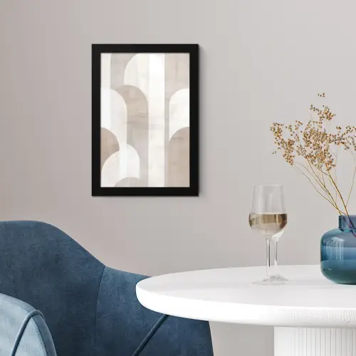Abstracte bogen - Modern - Beige fotolijst zwart zonder passe partout klein -sfeer4