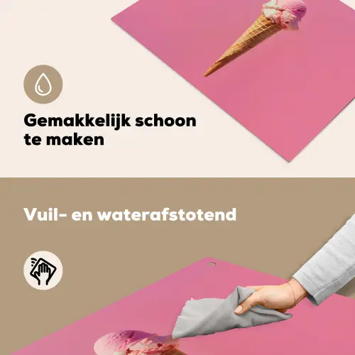 Hoorntje - Schepijs - Roze Inductie beschemer met haakjes klein -ky-schoon-nl