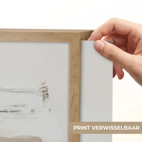 Penseelstreken - Balans - Beige - Bruin Light Box met batterij (Wandlamp) middel -USP_websiteprintNL