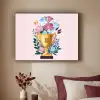 Trofee - Best Mom - Bloemen - Kleurrijk Textielframe zwart klein -sfeer1