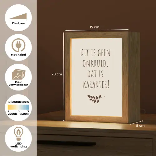 Bruin - Minimalistisch - Quote - Zomer Light Box met kabel (Wandlamp) klein -USP_websiteoverzichtNL