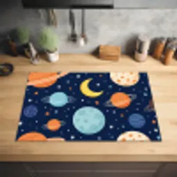 Ruimte - Planeten - Kleurrijk Inductie beschermer vinyl 3mm klein -sfeer5