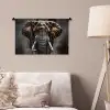 Olifant - Watercolor - Wilde dieren - Luxe Wandkleed katoen klein -sfeer4