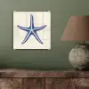 Blauwe zeester - Minimalistisch - Beige plexiglas 5mm klein -sfeer3