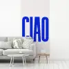 Ciao - Hoofdletters - Blauw - Minimalistisch fotobehang vinyl groot -woonkamer