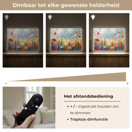 Bloemen - Natuur - Botanisch - Kunst Light Box met batterij (Wandlamp) middel -USP_dimbaarNL