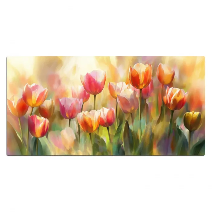 Tulpen - Sprookjesachtig - Kleurrijk Muismat XXL klein -3d_leeg