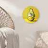 Avocado - Discobal - Geel - Glitter Wandcirkel kunststof plaat 5mm dik klein -sfeer5