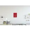 Dieprood - Lijntekening - Tekst - Hamburger textielposter latten blank klein -kinderkamer