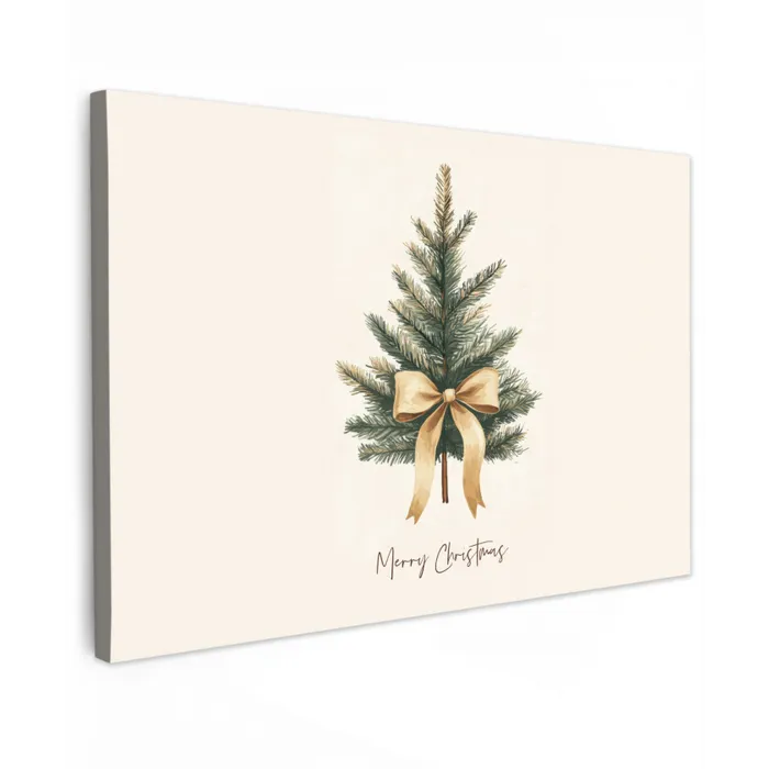 Kerstboom - Kerst - Merry Christmas - Beige canvas 2cm klein -z3d