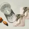 Palmboom - Schaduw - Trap - Beige onderzetter kurk middel -sfeer4