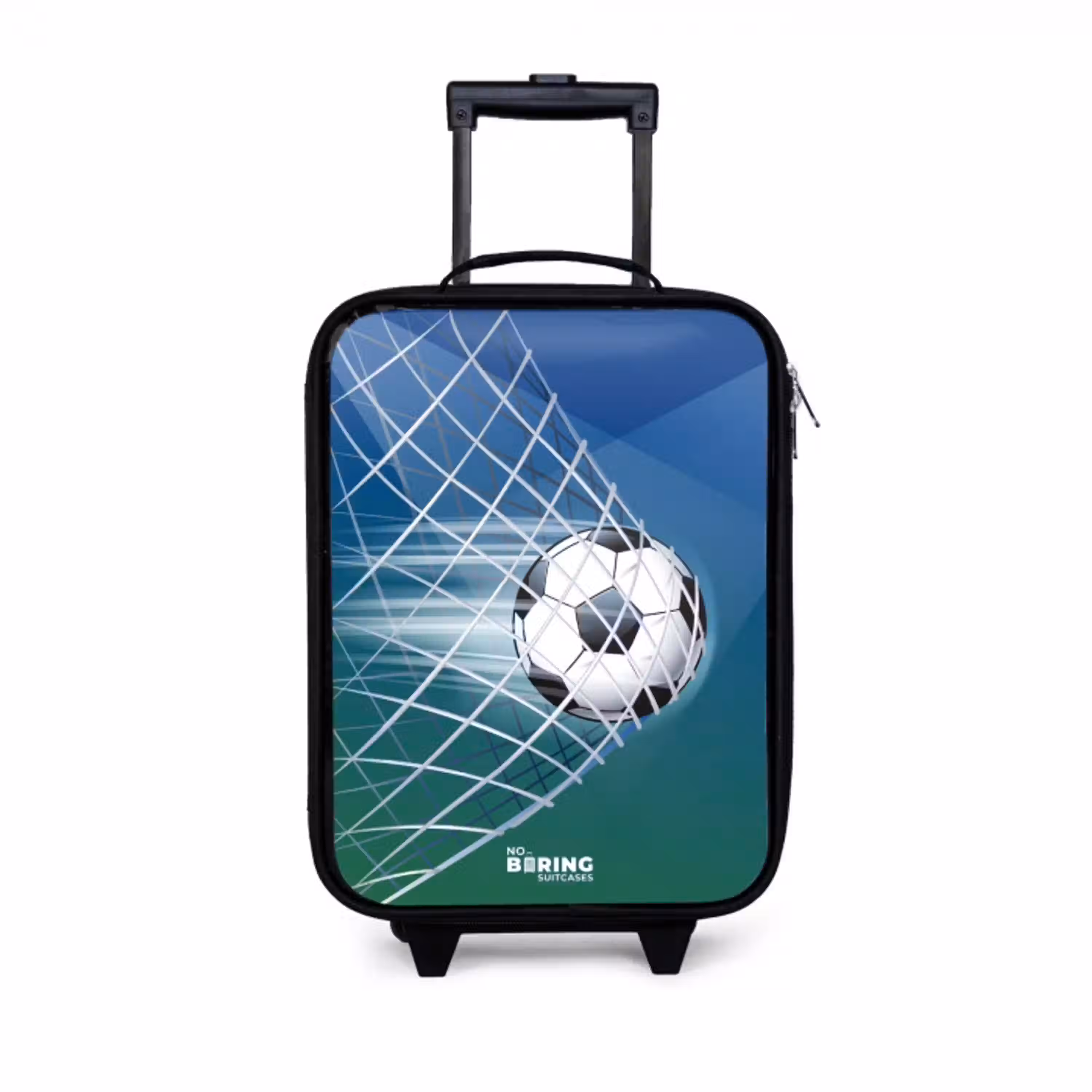Bal in het goal Kinderkoffer - Zwart klein -3d