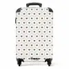 Crèmekleurige achtergrond met bruine hartjes NBS - Handbagage koffer - Volwassenen Unisex middel -productfoto_recht