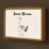 Gans - Dier - Pastel kleuren Light Box met batterij (Wandlamp kind) middel -z3d_website