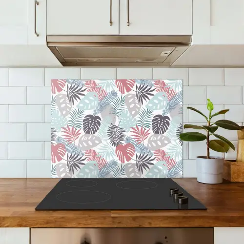 Bladeren - Pastel - Jungle keuken achterwand spatscherm middel -sfeer2