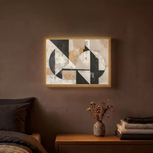 Abstract - Modern - Geometrisch - Pastel Light Box met batterij (Wandlamp) middel -sfeer4