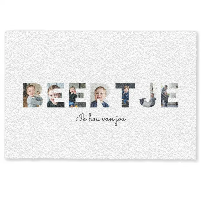 Gepersonaliseerde deurmat Beertje - Lettercollage