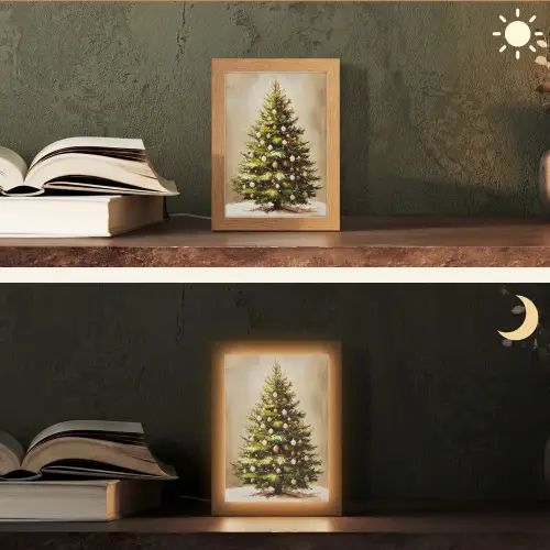 Kerst - Sfeer - Groen Light Box met kabel (Tafellamp) klein -sfeer3