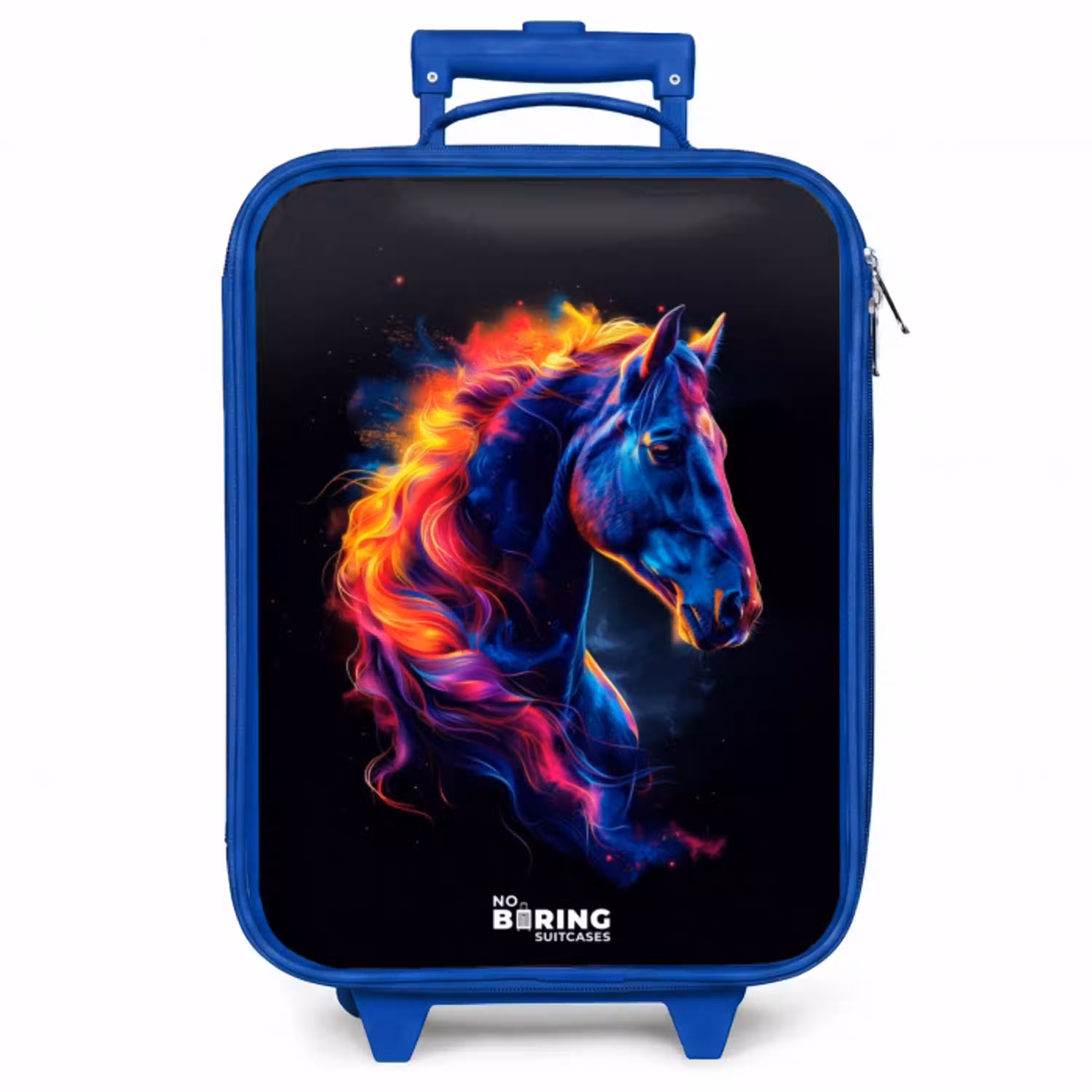Zijaanzicht van een paard met vurige manen Kinderkoffer - Blauw klein -zzz_website3d
