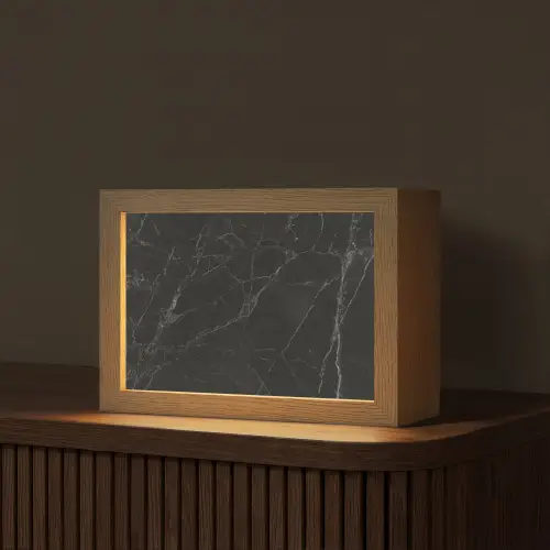 Marmer - Zwart Light Box met kabel (Tafellamp) klein -z3d_website