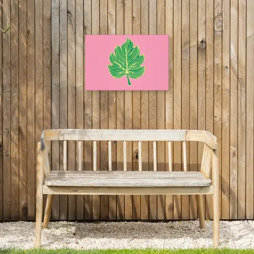 Blad - Groen - Illustratie - Minimalistisch Tuinposter op houten frame 2 cm dik klein -sfeer4