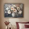 Bloemen - Wit - Vaas - Modern Textielframe zwart klein -sfeer1