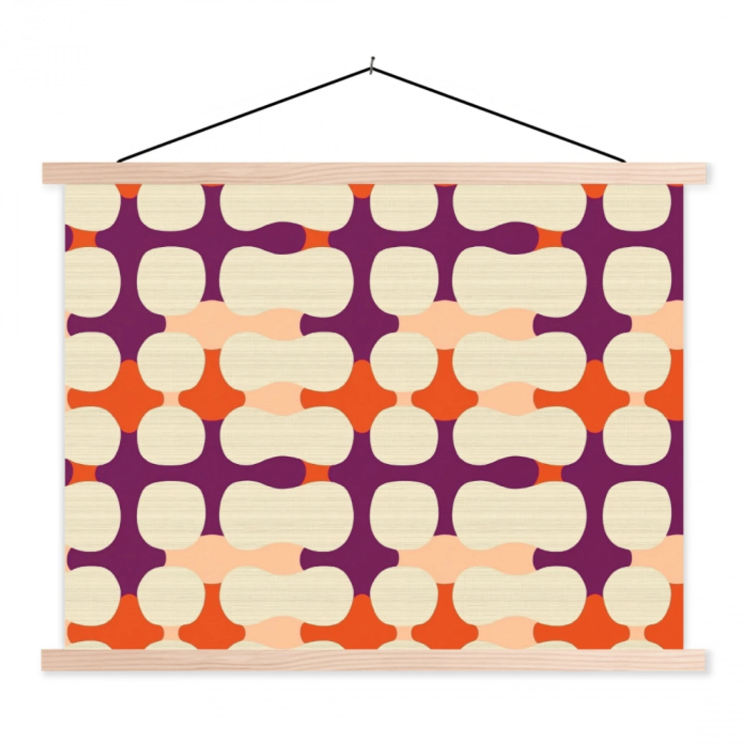 Modern - Patroon - Kleurrijk textielposter latten blank klein 122 -3d