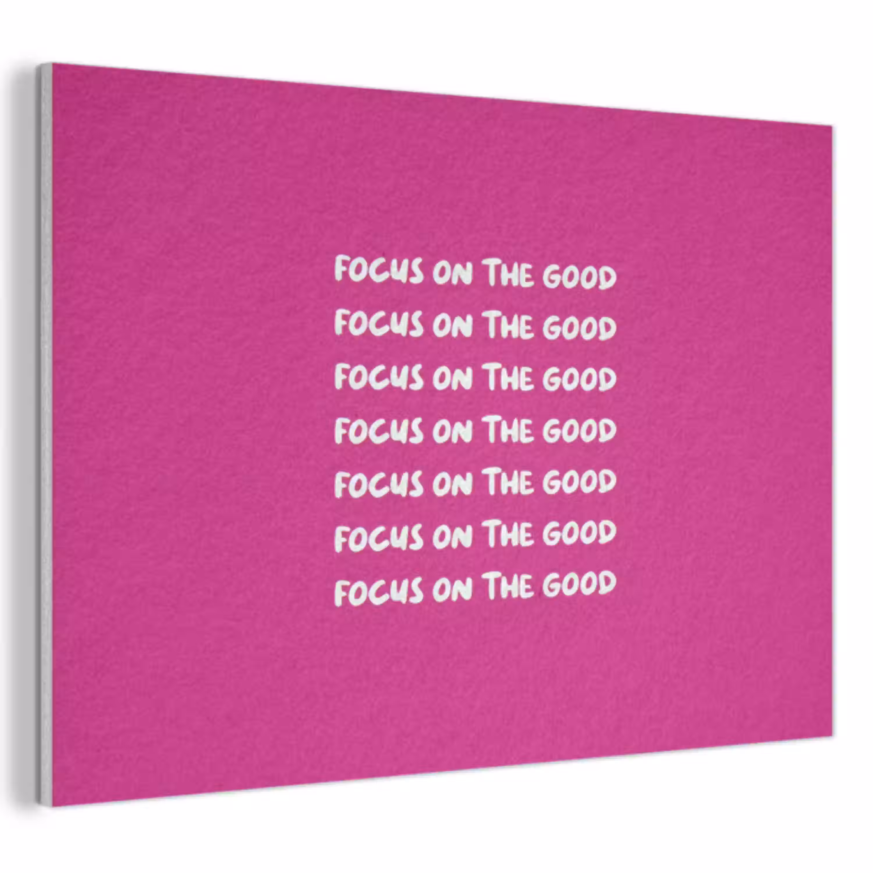 Focus on the good - Roze - wit PET vilt klein -3d