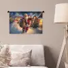 Kerstman - Dorp - Hert - Donker Wandkleed katoen klein -sfeer4